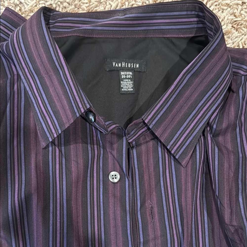 Van Heusen Men's Purple Striped Shirt